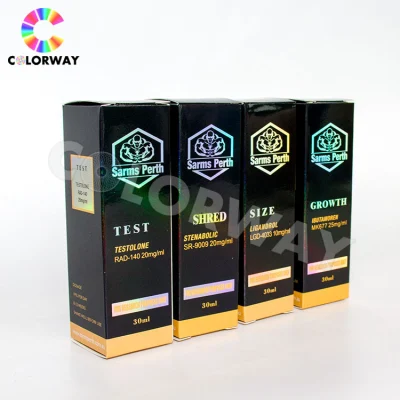 Personalizado UV Offset Impresso Holograma Ouro Prata Hot Stamping Papelão Corrugado Perfumes Cosméticos Embalagem Caixas de Papel com Inserção de Papel e Janela de PVC